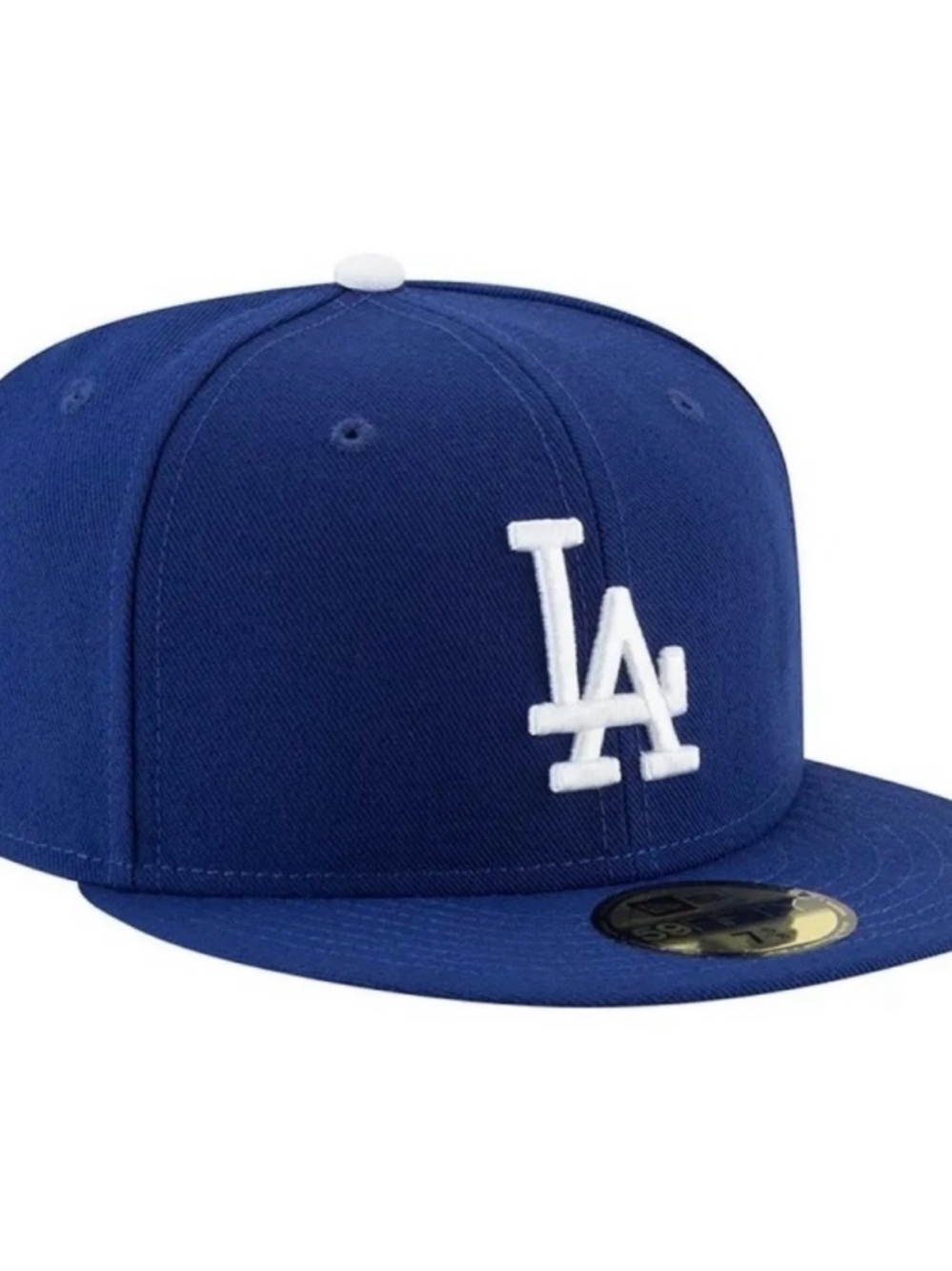 New Era Royal Blue LA Logo Fitted Cap with White Embroidery